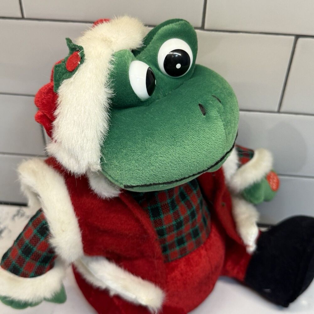 Kurt Adler Freddy the Frog Sing Plush Doll Christmas Holiday Doesn't Move 11"